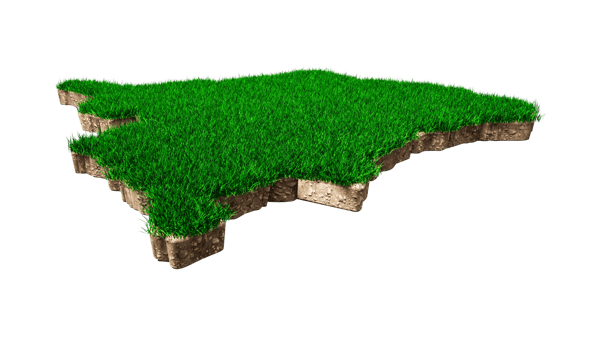 Congo Map soil land geology cross section with green grass and Rock ground texture 3d illustration png