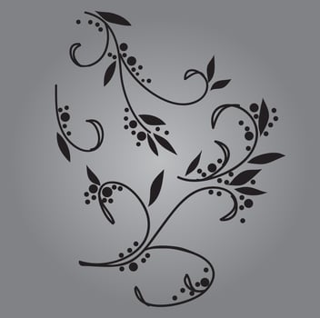 Vines and floral design vector art cut out