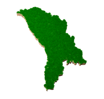 Moldova Map soil land geology cross section with green grass and Rock ground texture 3d illustration png