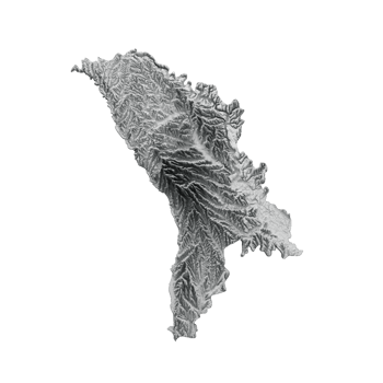 Moldova Map Moldova Flag Shaded relief Color Height map 3d illustration png