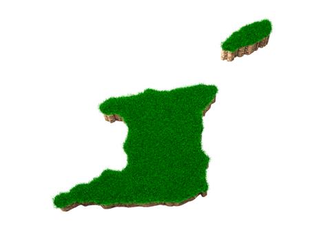 Trinidad and Tobago Map soil land geology cross section with green grass and Rock ground texture 3d illustration png