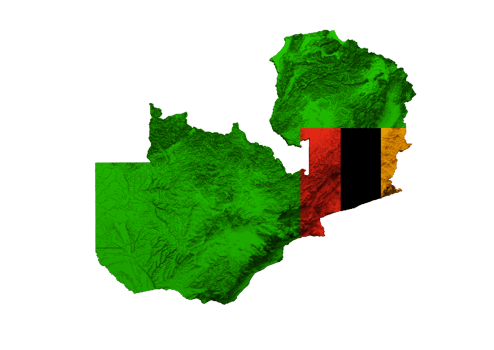 Zambia Map Zambia Flag Shaded relief Color Height map  3d illustration png