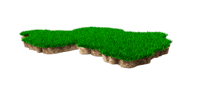 Rwanda Map soil land geology cross section with green grass and Rock ground texture 3d illustration png
