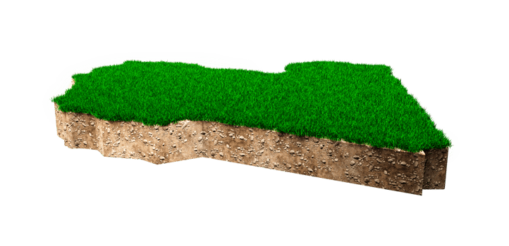 Libya Map soil land geology cross section with green grass and Rock ground texture 3d illustration png