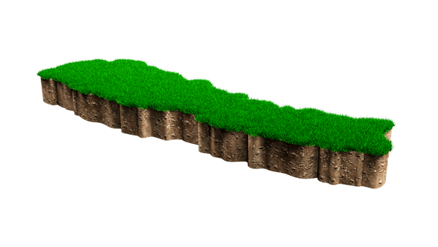 Nepal Map soil land geology cross section with green grass and Rock ground texture 3d illustration png