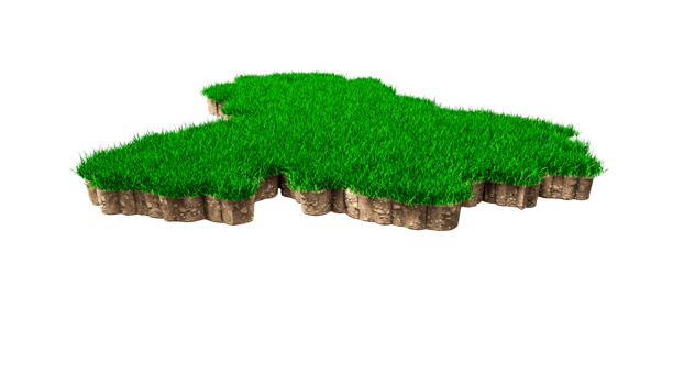 Venezuela Map soil land geology cross section with green grass and Rock ground texture 3d illustration png