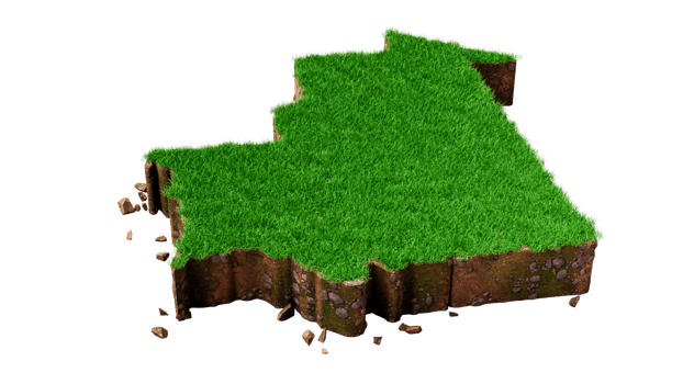 Mauritania Map Grass and ground texture 3d illustration png
