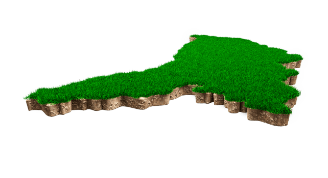 Moldova Map soil land geology cross section with green grass and Rock ground texture 3d illustration png