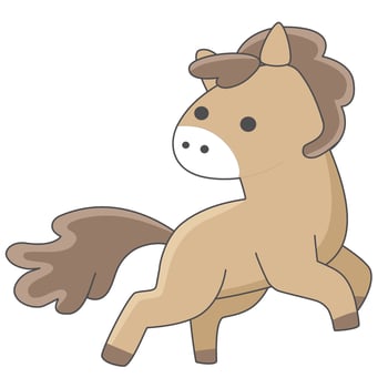 cartoon horse with a brown mane vector