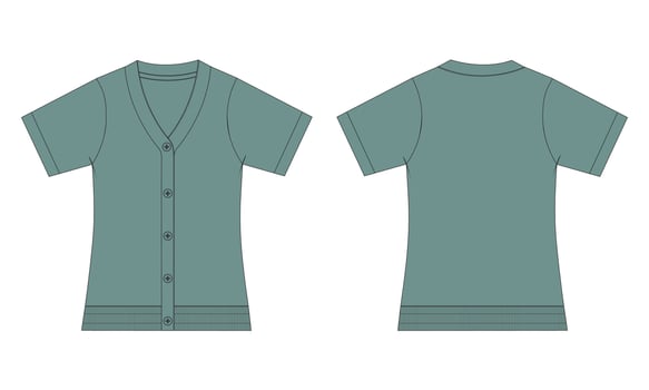Cardigan technical drawing fashion flat sketch vector illustration template  for ladies