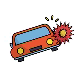 Flat design car accident icon. Traffic accident. Vector. vector