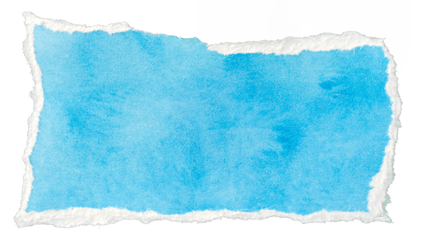 Ripped blue paper note message template isolated on transparent background png