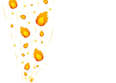 Cartoon banner with fire sticker for web design. Tag price flat illustration. Web banner. vector