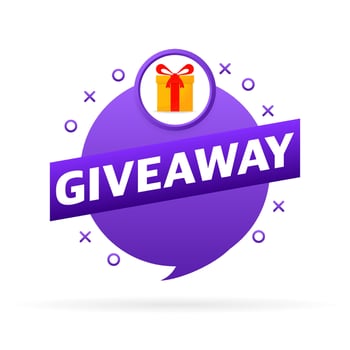 Giveaway logo template for social media post or website banner. Vector illustration