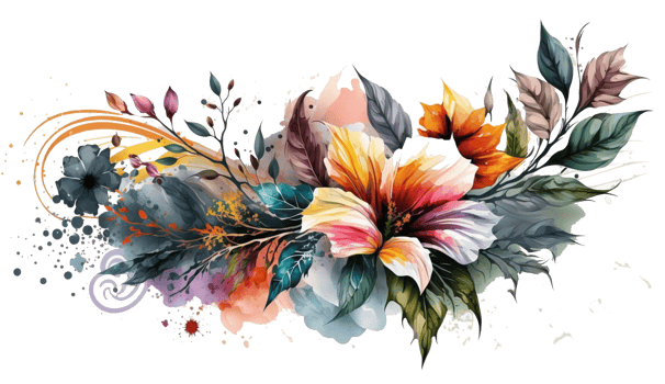 Florals Colorful Watercolor Botanical Design Collection png, Ai Generative png