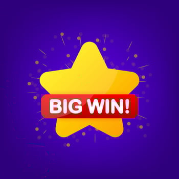 Big win social media post template. Poster, media banner. Vector design template