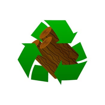 Recycling wood, great design for any purposes. Green energy background vector
