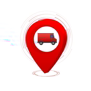 Courier service delivery. location pin vector icon. 3d vector icon