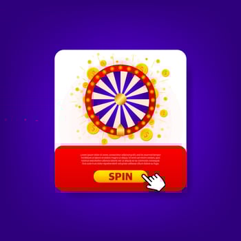Fortune wheel in modern style. Vector illustration 3d style. Modern 3d graphic