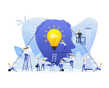 Idea lamp people, great design for any purposes. Bulb light vector icon