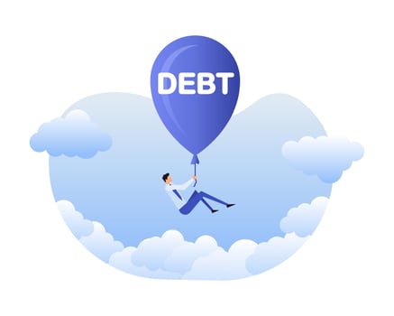 Debt. Businessman carrying. Financial freedom concept. Financial charge and duty. vector