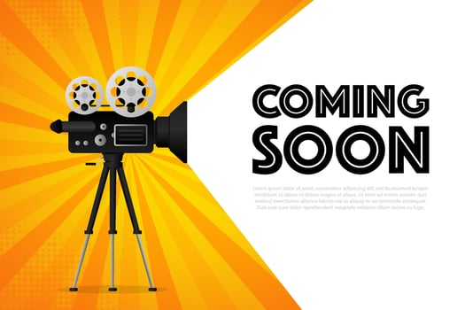 Movie projector, Retro cinema. Cinematography festival. Movie time. Vector illustration.