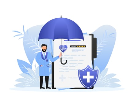 Health Insurance concept. Insurance policy. Money Guarantee. Vector illustration.