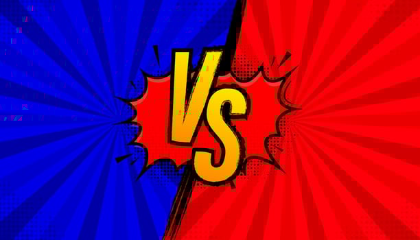 Versus logo vs letters for sports and fight competition. Battle vs match vector