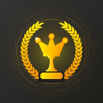 Gold Champion and winner awards - 1st, 2nd and 3rd place awards set. vector