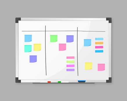 Marker Board. Notepad sticky sticker. lank whiteboard. Vector illustration.
