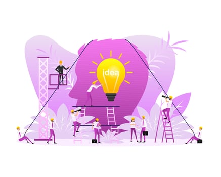 Idea lamp people, great design for any purposes. Bulb light vector icon