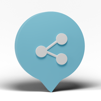 3d render. Share sign icon isolated on transparent background. social media, connection, network concept. png