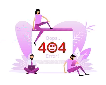 404, great design for any purposes. Flat style people. Internet network vector