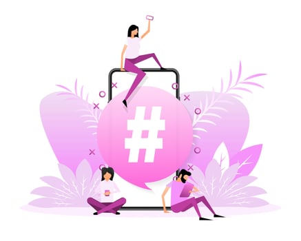 Hashtag people, great design for any purposes. Flat vector illustration. Isometric vector