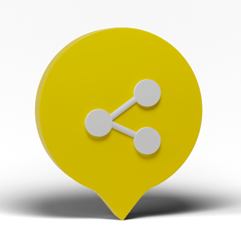 3d render. Share sign icon isolated on transparent background. social media, connection, network concept. png