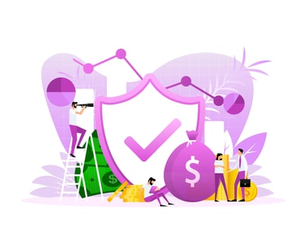 Mockup with video call people. Mobile phone mockup vector illustration