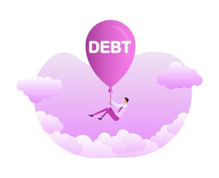 Debt. Businessman carrying. Financial freedom concept. Financial charge and duty. vector