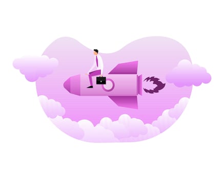 Start up new business project. Spaceship launch. Launch space rocket. vector