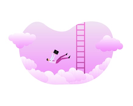 Businessman fall into the abyss. Falling businessman. Career growth. Vector illustration.