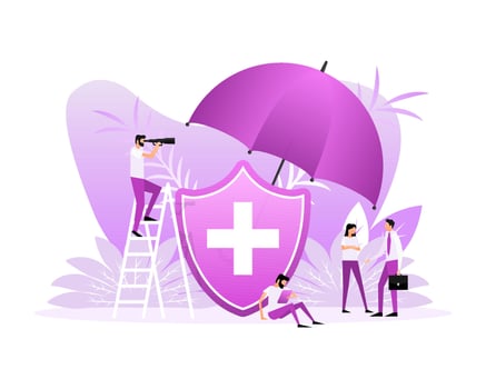 Health Insurance concept. Insurance policy. Money Guarantee. Vector illustration.