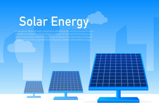 Solar PV panel power plant station. Isometric vector. Vector geometric. Technology concept