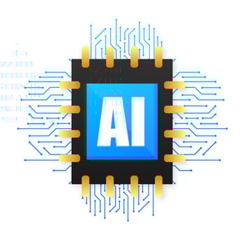 Artificial Intelligence Logo, Icon. Vector symbol. Machine learning, artificial intelligence.