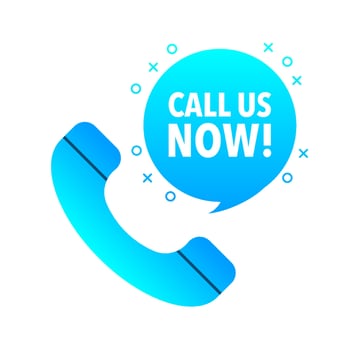 Call us now. Customer service. Phone number. Telephone icon. vector