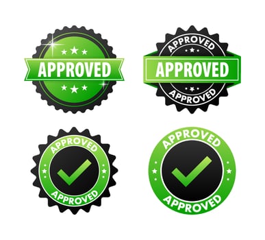 Certified Label, Official confirmation of quality and compliance with standards vector