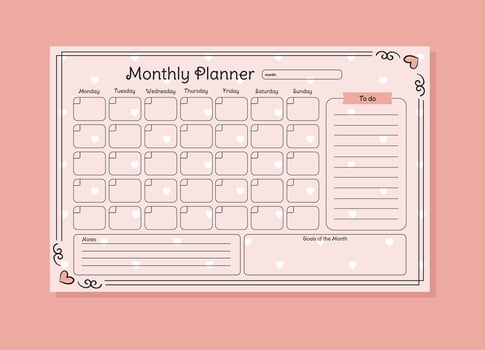 Printable Monthly planner templates to customize vector