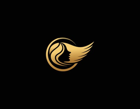 Woman hair salon with interesting colors logo design Premium Vector. part 2 vector