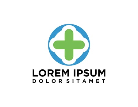 Medical logo, Medical Logo Health Icon isolated on White Background. Flat Vector Logo Design Template Element