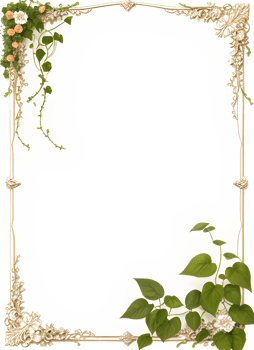 Vines Border Frame Ai Generative png