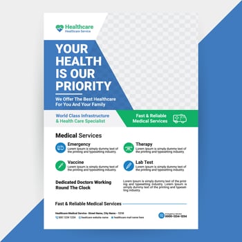 Medical Healthcare Flyer Design Template, Healthcare flyer vector