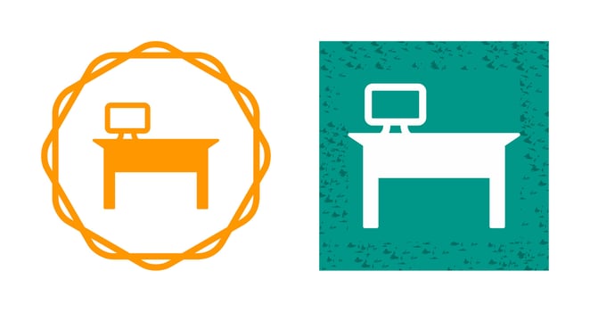 Office Desk Vector Icon